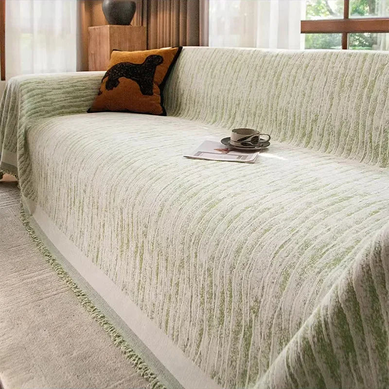 Luxury Sofa Cover L-Shaped Couches Chenille Reversible Stretchable Sofa Protector Slipcover Non-Slip All-Season Couch Blanket