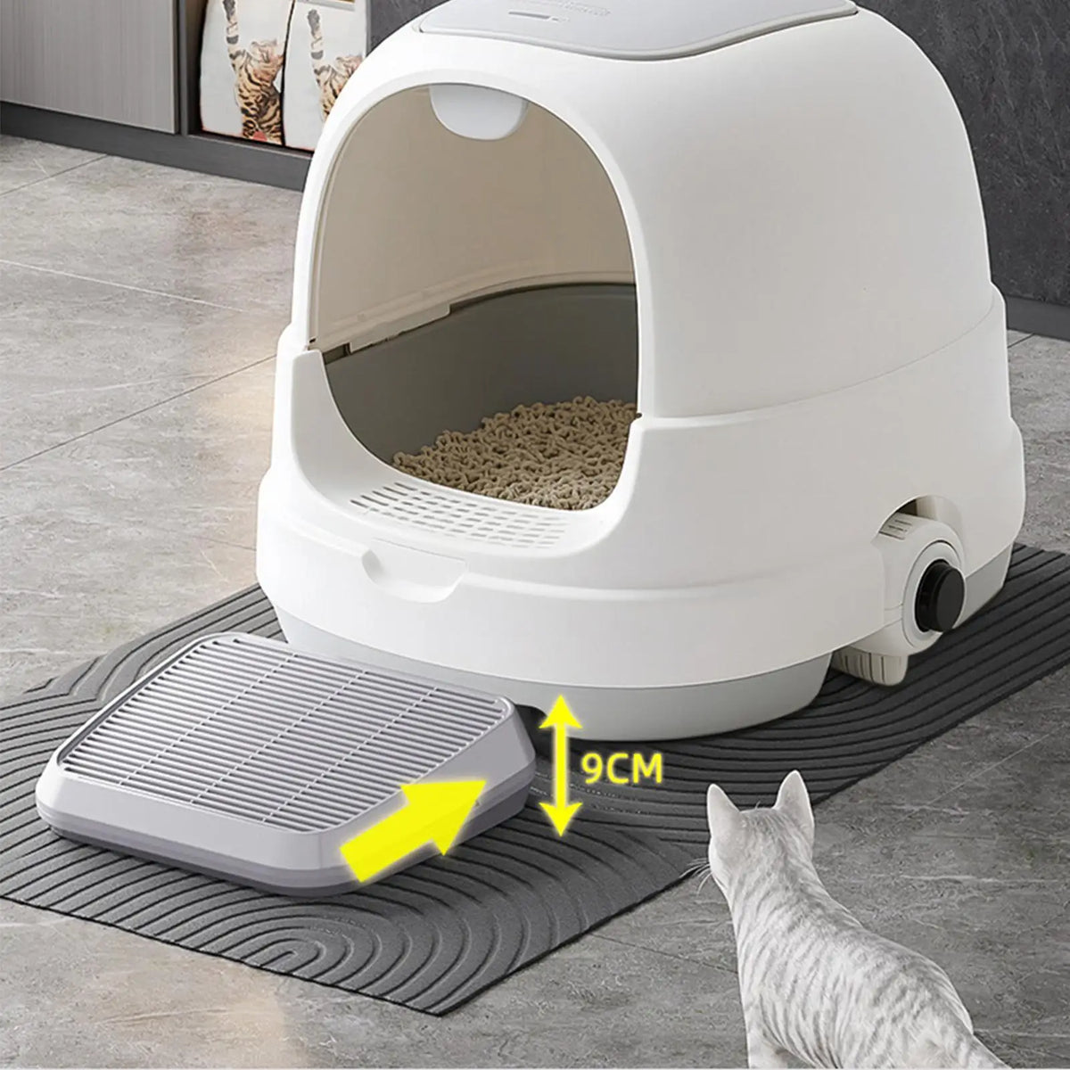 Elevated Cat Litter Trap Mat - Double Layer Tray with Ramp – photo 4