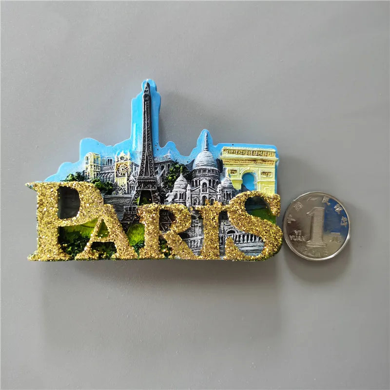 France  Paris Fridge Magnet Souvenir Carcassonne Cannes Imanes Para Riviera Arch of Triumph NICE Magnetic Stickers Home Decor