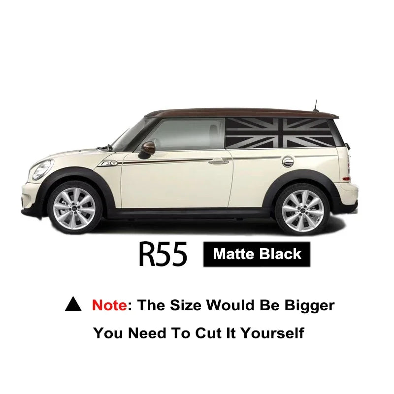Union Jack Window Vinyl Decal – Compatible with MINI Cooper R56 R60 F54 F55 F56 F57 F60