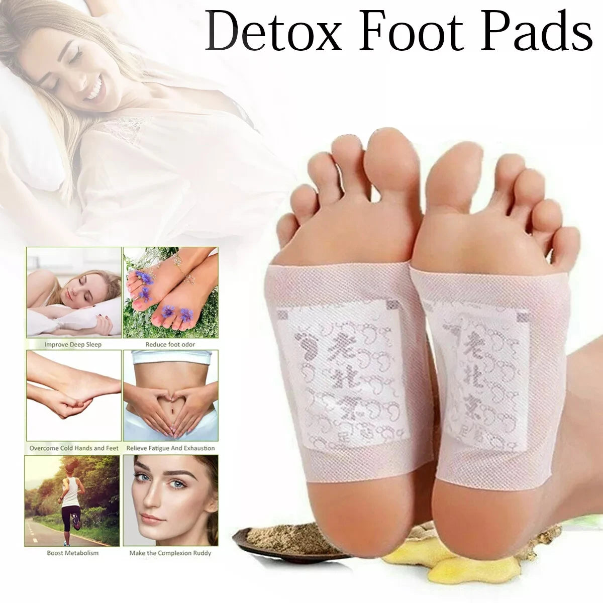 Old Beijing Foot Paste Mai Grass Bamboo Vinegar Foot Paste Improve Sleep Relieve Stress Moisture Foot Patch 30/60/90/120/150 Pcs