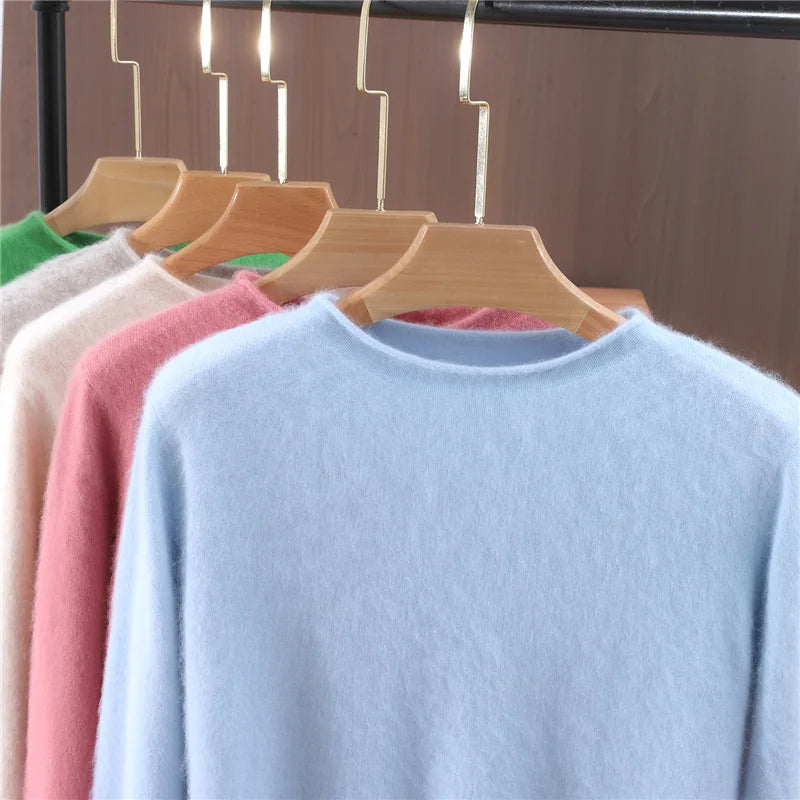 Women's Soft Knit Crew Neck Sweater, Basic Pullover
