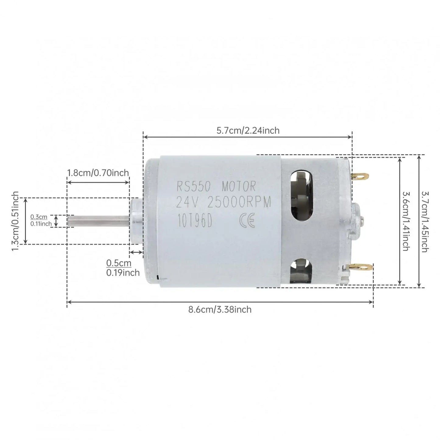 RS550 DC Motor 24V 25000RPM High Speed Motor Electric Drive Motor for Kids Ride On Car Motor Upgrade / 18V / 20V / 24V Motor DIY