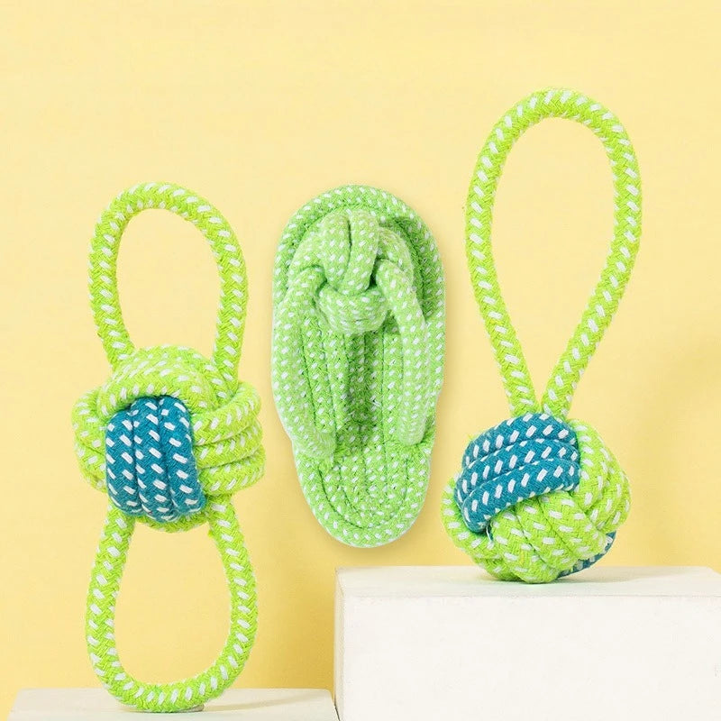 Knotted Rope Ball Dog Toy - Tug & Teeth Cleaning
