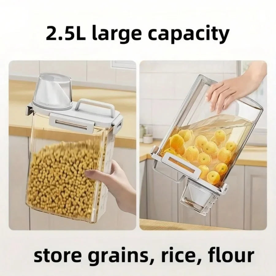 2.5L Covered Rice & Nut Keeper - White Pantry Storage Box - photo 5