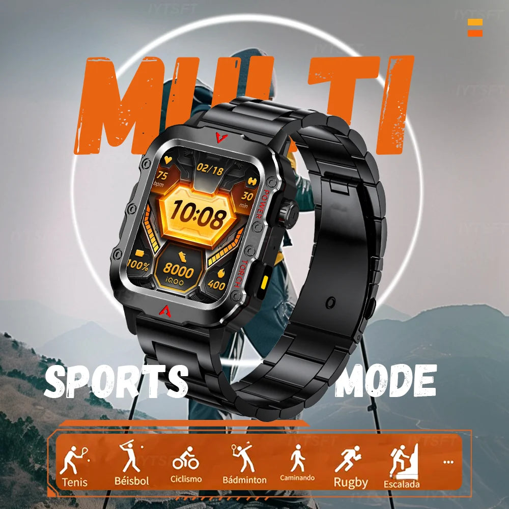 G.L Wear 2026 New Sports Smart Watch Bluetooth Talk LED Flashlight Multi-function Outdoor Sports Smart Watch for Men Women