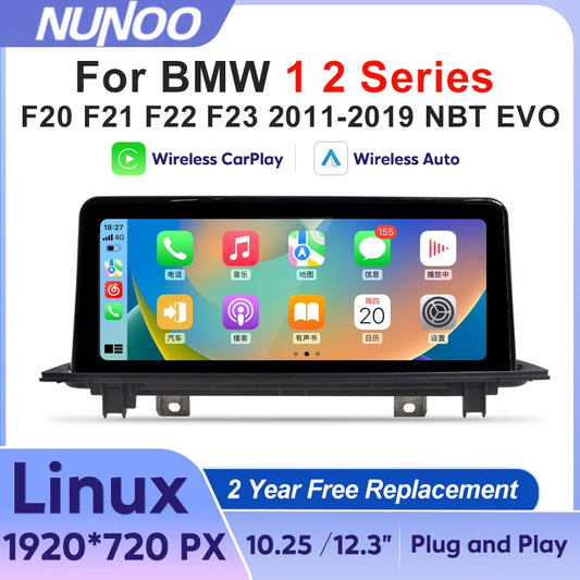 Wireless CarPlay & Android Auto for BMW 1/2 Series F20 F21 F22 F23 (2026–2026) – Car Multimedia Radio Screen