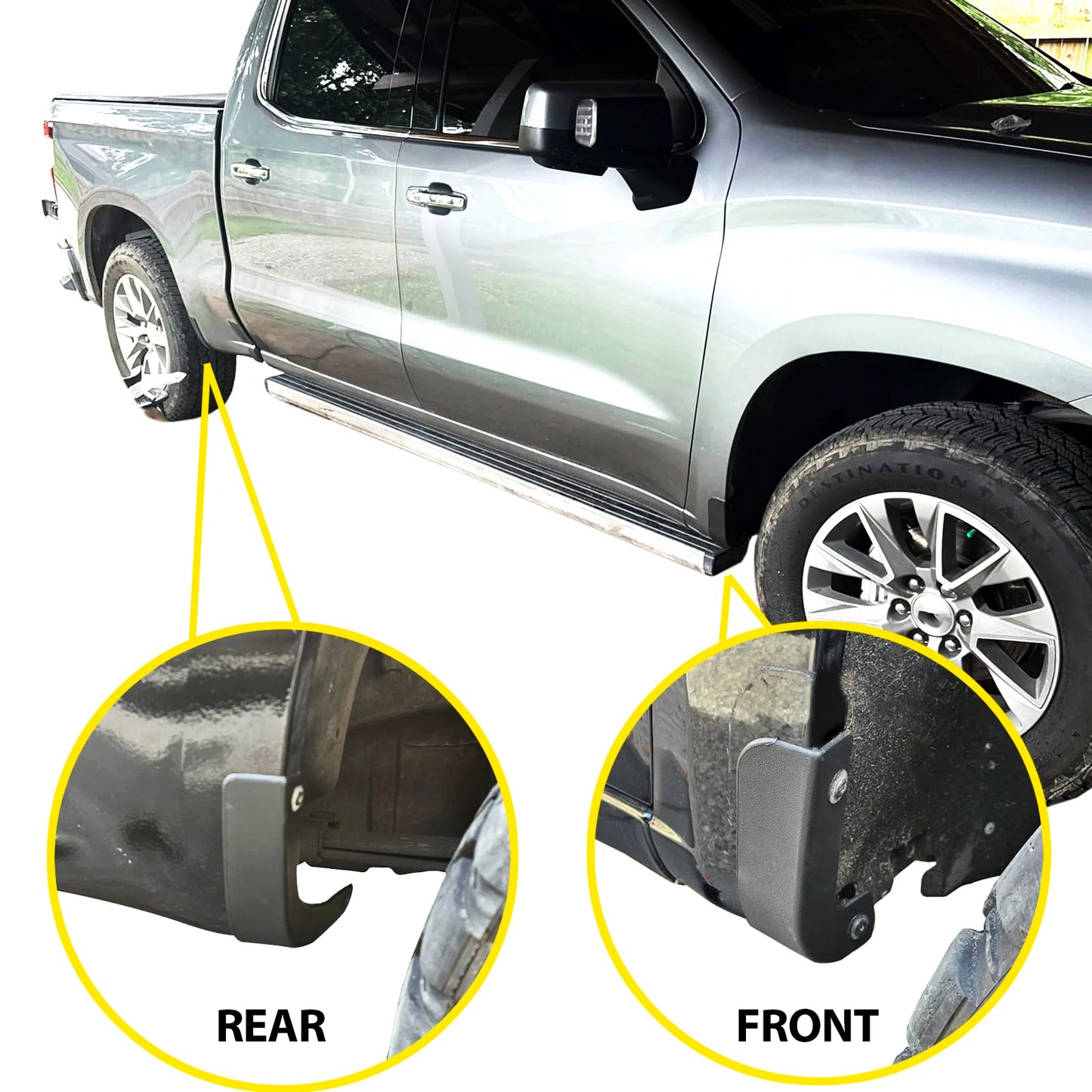 4pcs For Chevrolet Silverado 1500 2019 2020 2021-2025 Mud Flaps Delete Splash Guards Mudguards