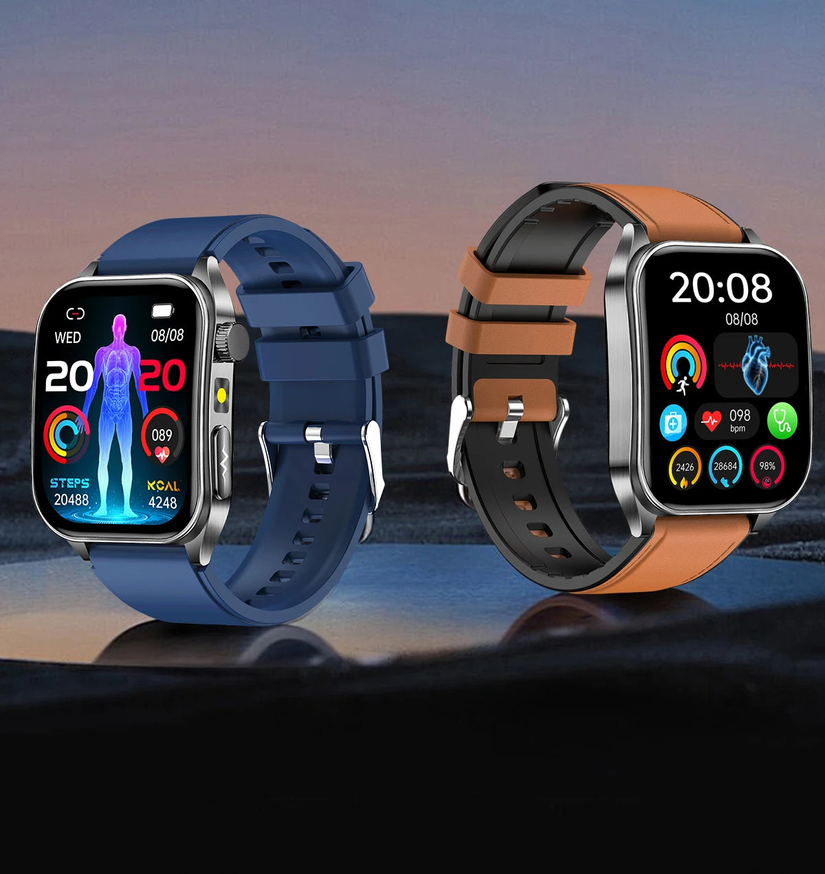 2026 AI-GPT ECG Health Smartwatch – Blood Pressure, Lipid, Uric Acid & 650nm Dual-Probe Laser | Men & Women