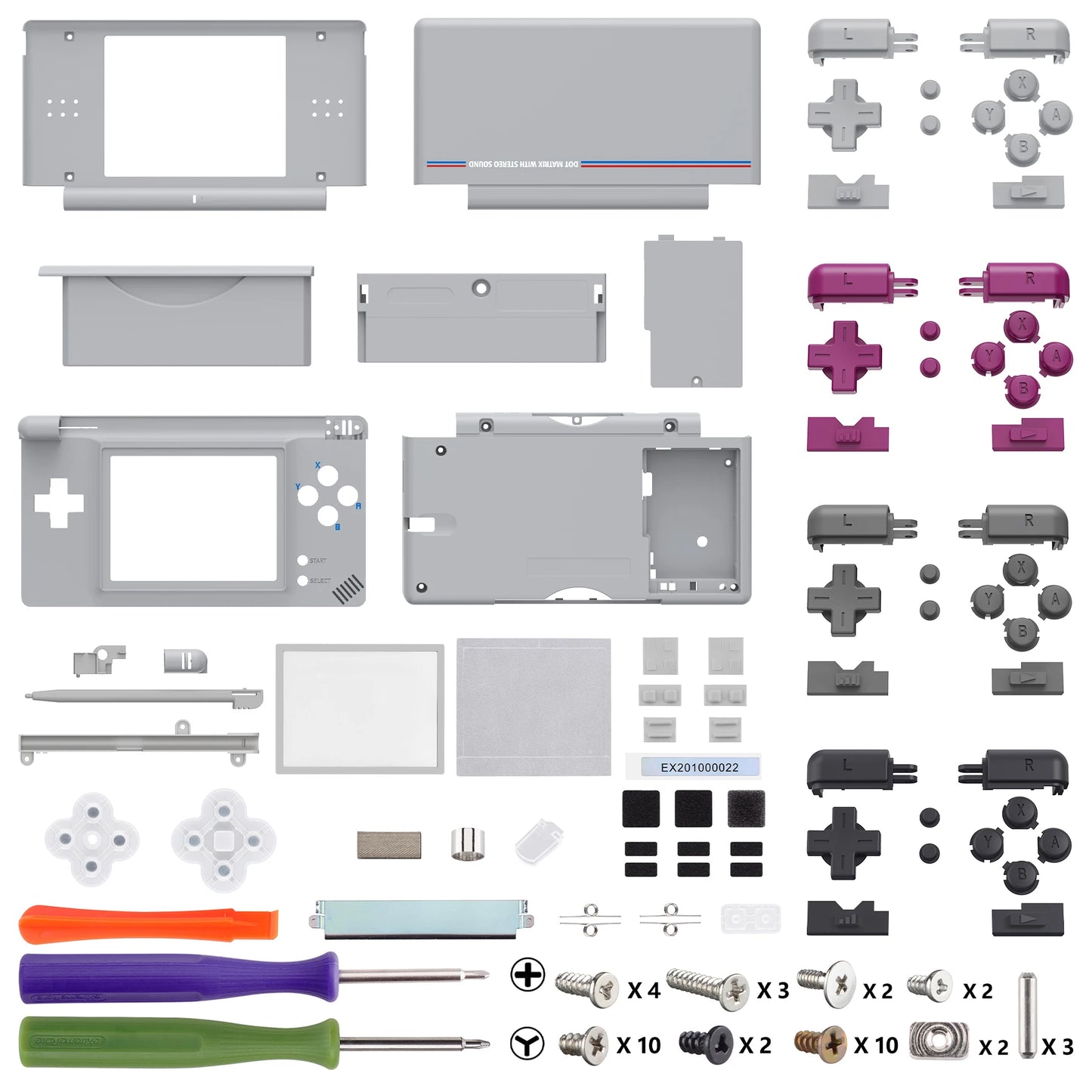 eXtremeRate Replacement Full Housing Shell for Nintendo DS Lite, Case Cover W/Buttons, Screen Lens for NDSL - SFC SNES Classic