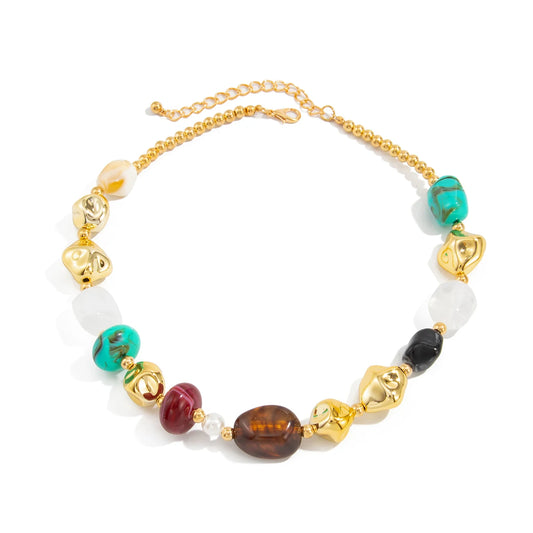 Bohemian Colored Resin Beaded Choker Necklace for Women - photo 5
