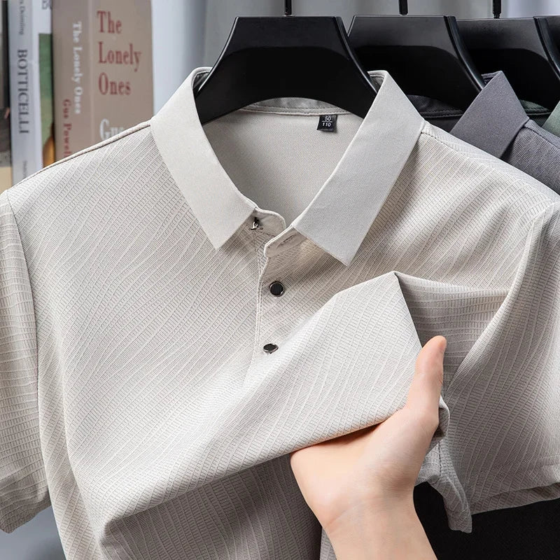 Men's Fine-Weave Polo - Lightweight Wrinkle-Free, Everyday Comfort