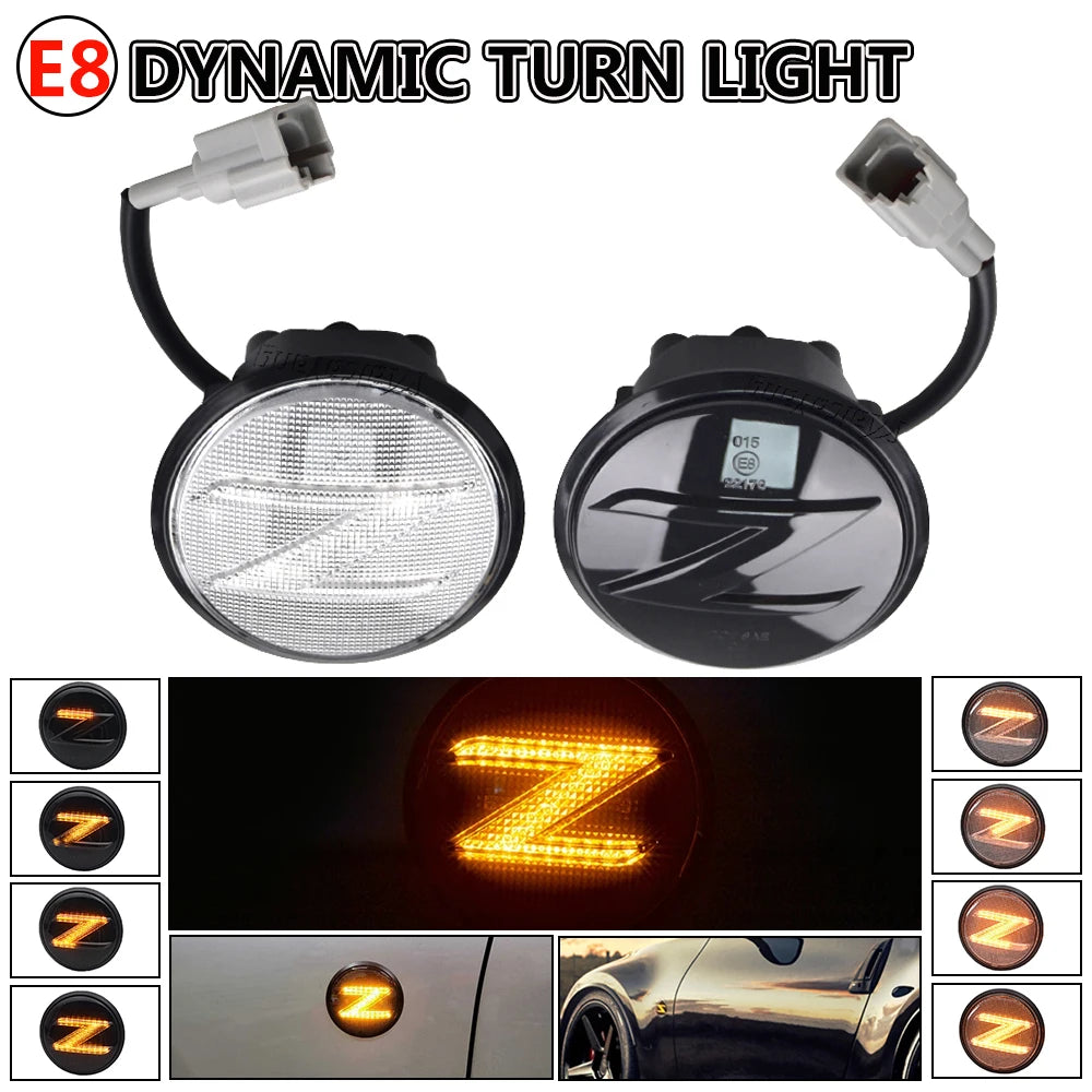 2X Led Dynamic Side Marker Light Signal Sequential Blinker For Nissan 370Z 350Z Coupe Z34 Z33 2003-2020 Accessories