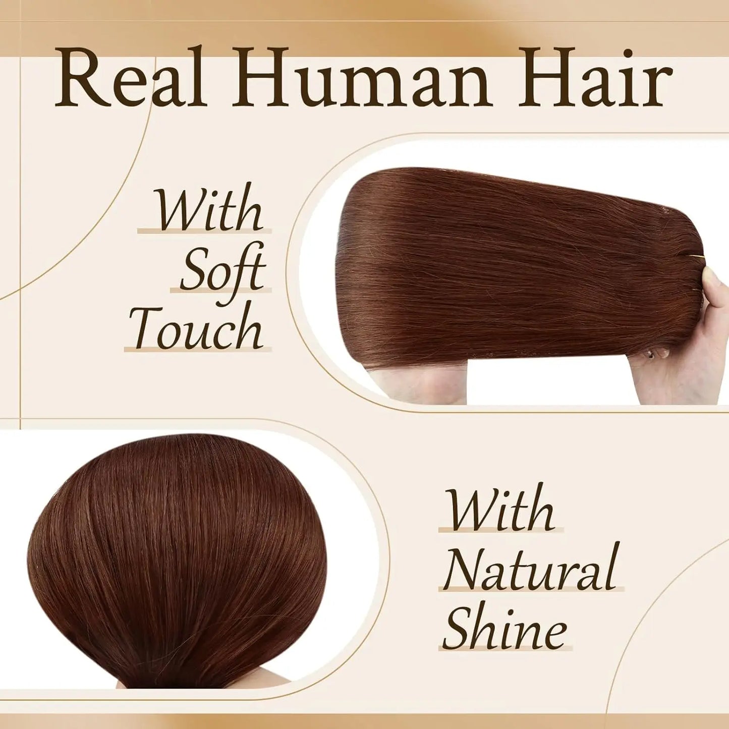 VeSunny Clip in Hair Extension Human Hair Balayage Natural Human Hair Extension Human Hair Clip Extension for Women