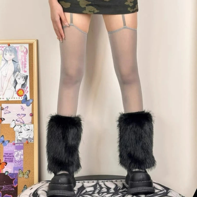 Women's Faux Fur Leg Warmers, Knee Length