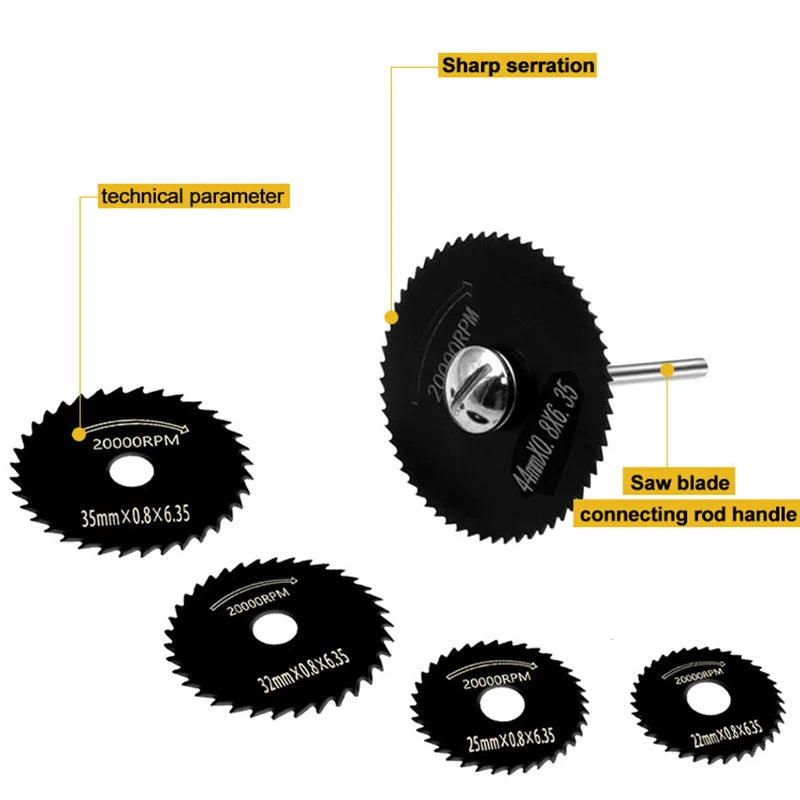 25/35/44/50mm HSS Circular Saw Blade Rotary Tool For Dremel Metal Cutter Power Tool Set Wood Cutting Discs Drill Mandrel Cutoff