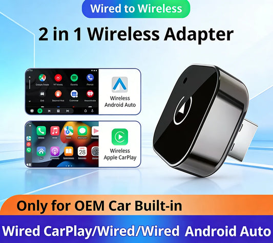 2-in-1 Wireless CarPlay & Android Auto Mini Adapter