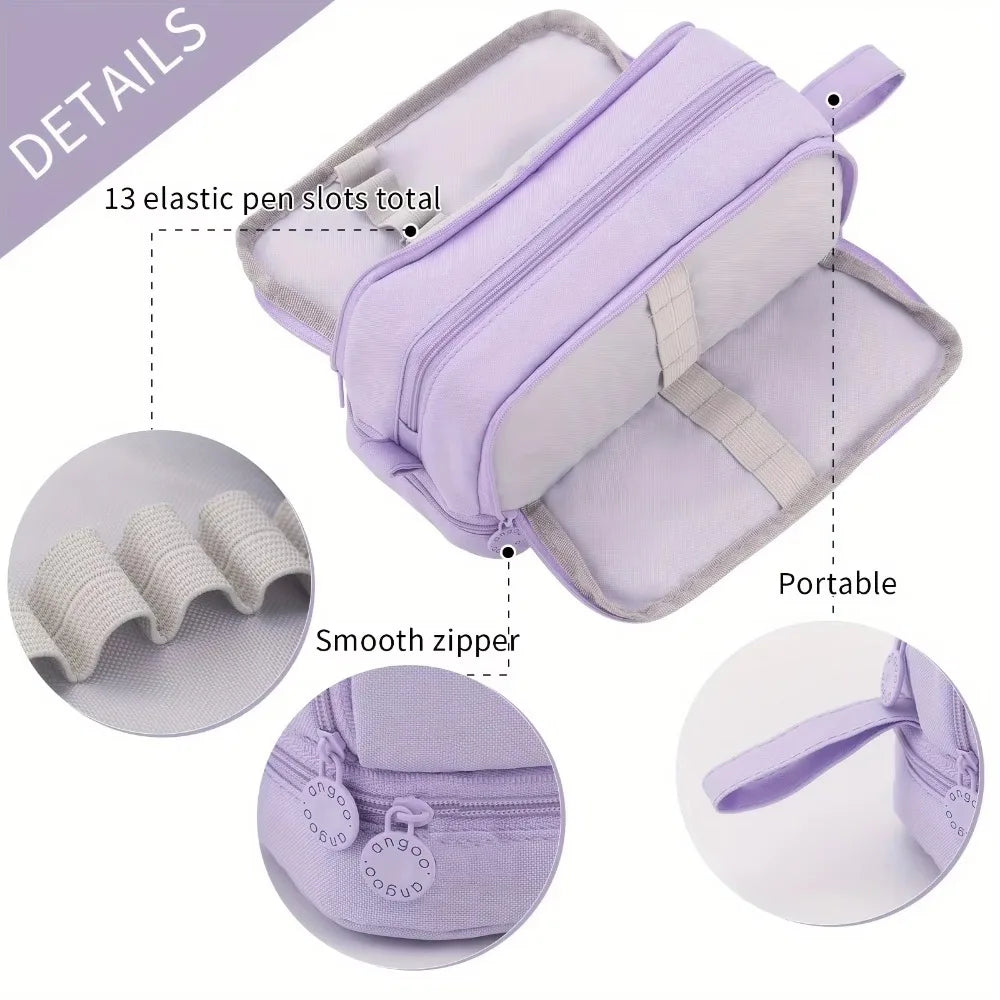 3/4 Compartment Pencil Case Multilayers Large Capacity School Student Pencil Cases Transparent Partition Pen Divider Pen Bag