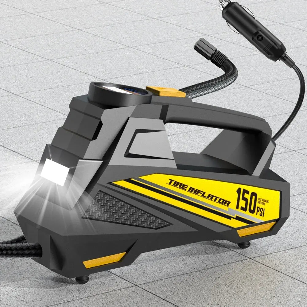 Corded Portable Car Air Pump tool Upgraded 12V 150PSI Electric Tire Inflator Pump Motorcycle Bike Ball LED Light Car Air Compressor ,tool