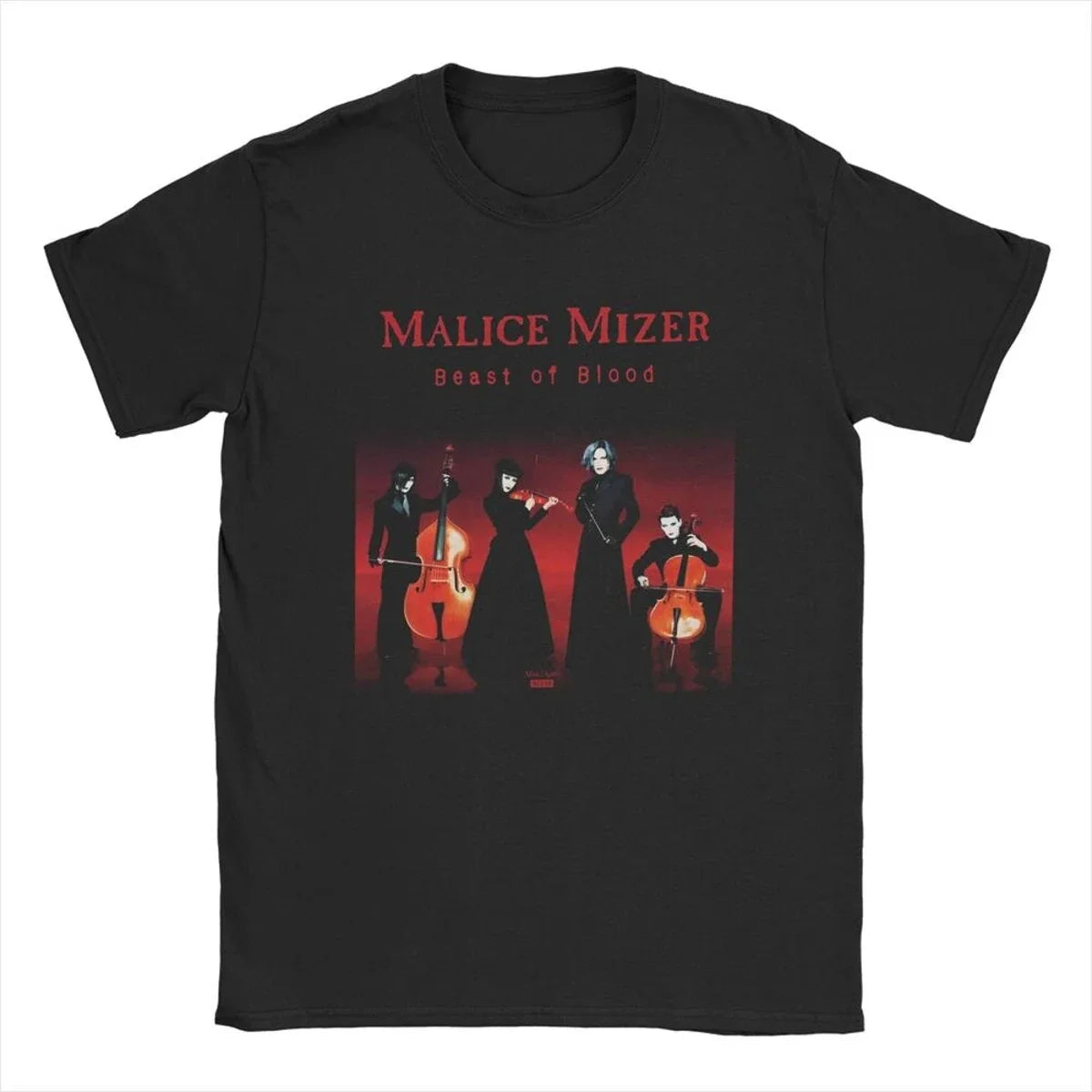 Malice Mizer Band Singer T Shirts Vintage T-Shirts Round Neck Rock Musician Tees Short Sleeve merchandise