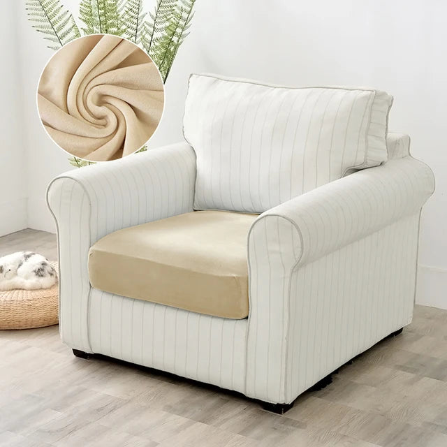 Velvet Sofa Covers for Living Room Elastic Plush Sofa Seat Cushion Cover Soft Couch Slipcover Furniture Protector for Home