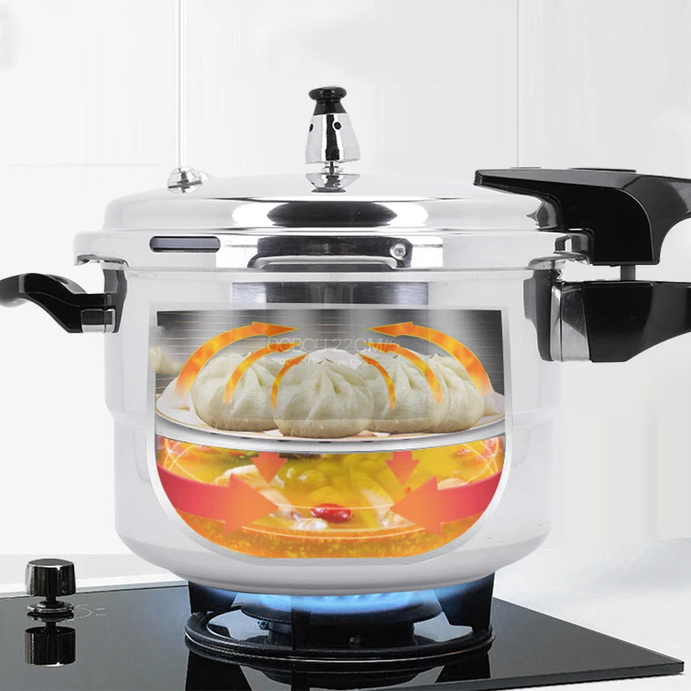 Large Aluminum Pressure Cooker with Steaming Plate - Fast Cooking