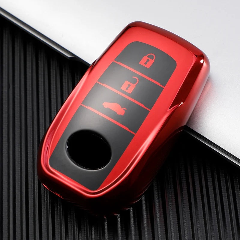 TPU Car Smart 3/4 Button Key Cover Case Bag Shell Holder for Toyota Avalon CHR C-HR Camry Corolla Prius Prado RAV4 Protector