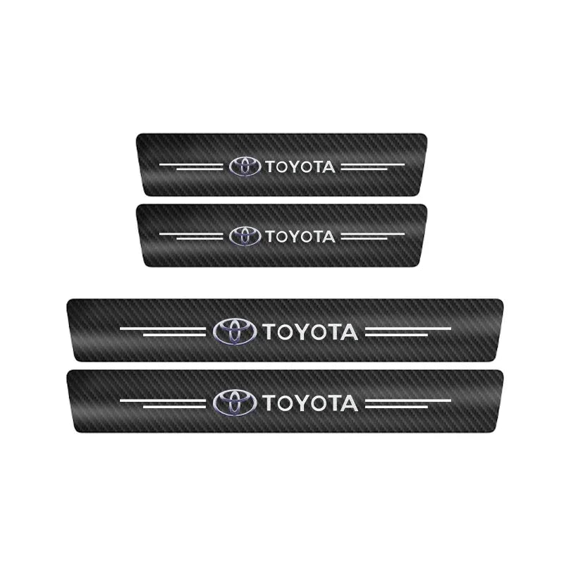 Carbon Fiber Car Door Sill Protector Threshold Stickers For Toyota Corolla Yaris Rav4 Camry Avensis Auris C-hr Prius Vios AYGO
