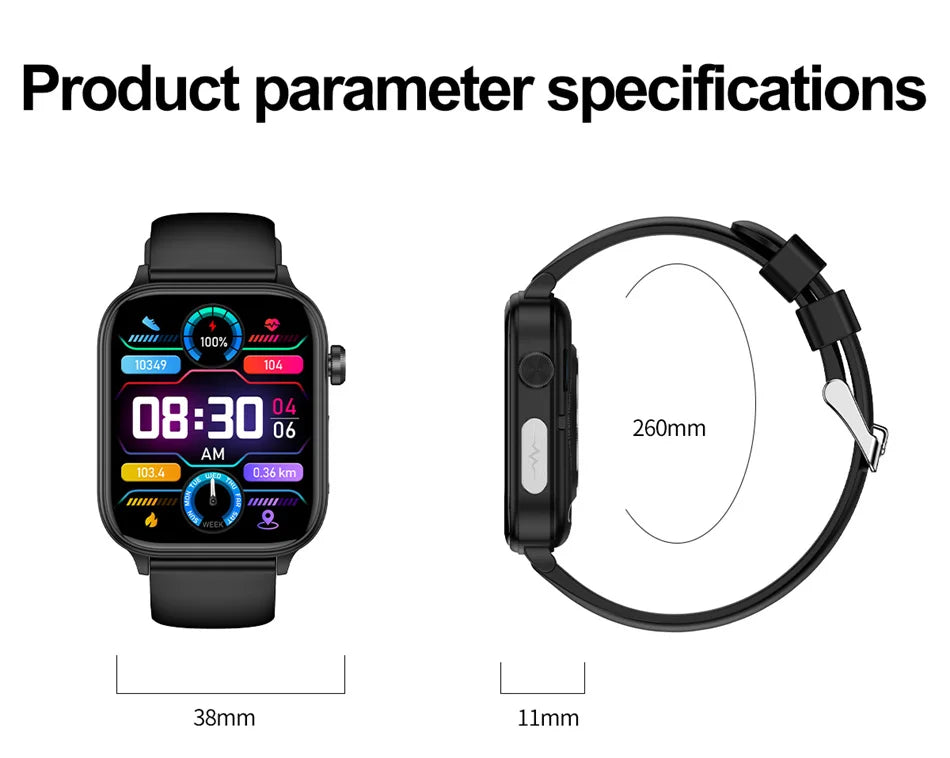2026 New Al Science Diagnosis Blood Lipids Uric Acid Blood Oxygen Smart Watch Men ECG+PPG Voice Bluetooth Call Health Smartwatch