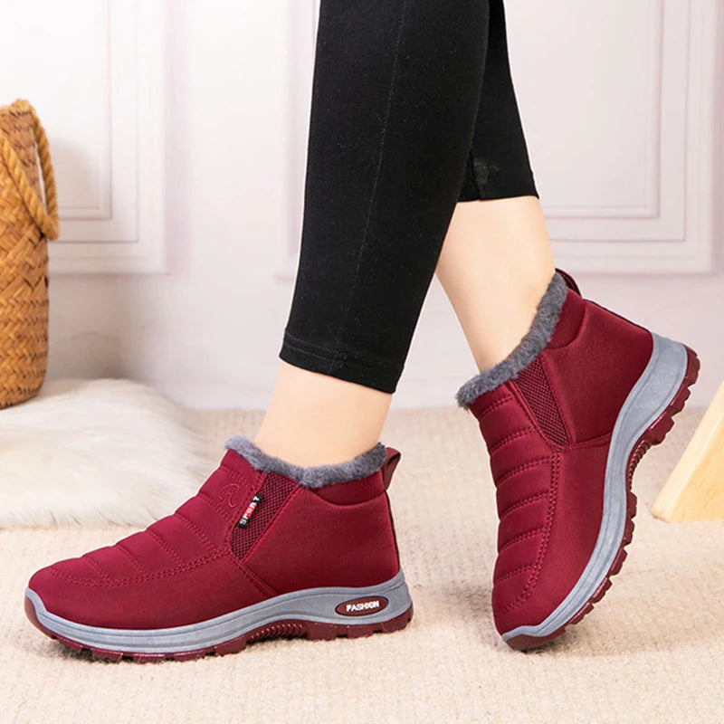 Women's Plush Platform Snow Boots - Warm Lined Ankle Boots - photo 3