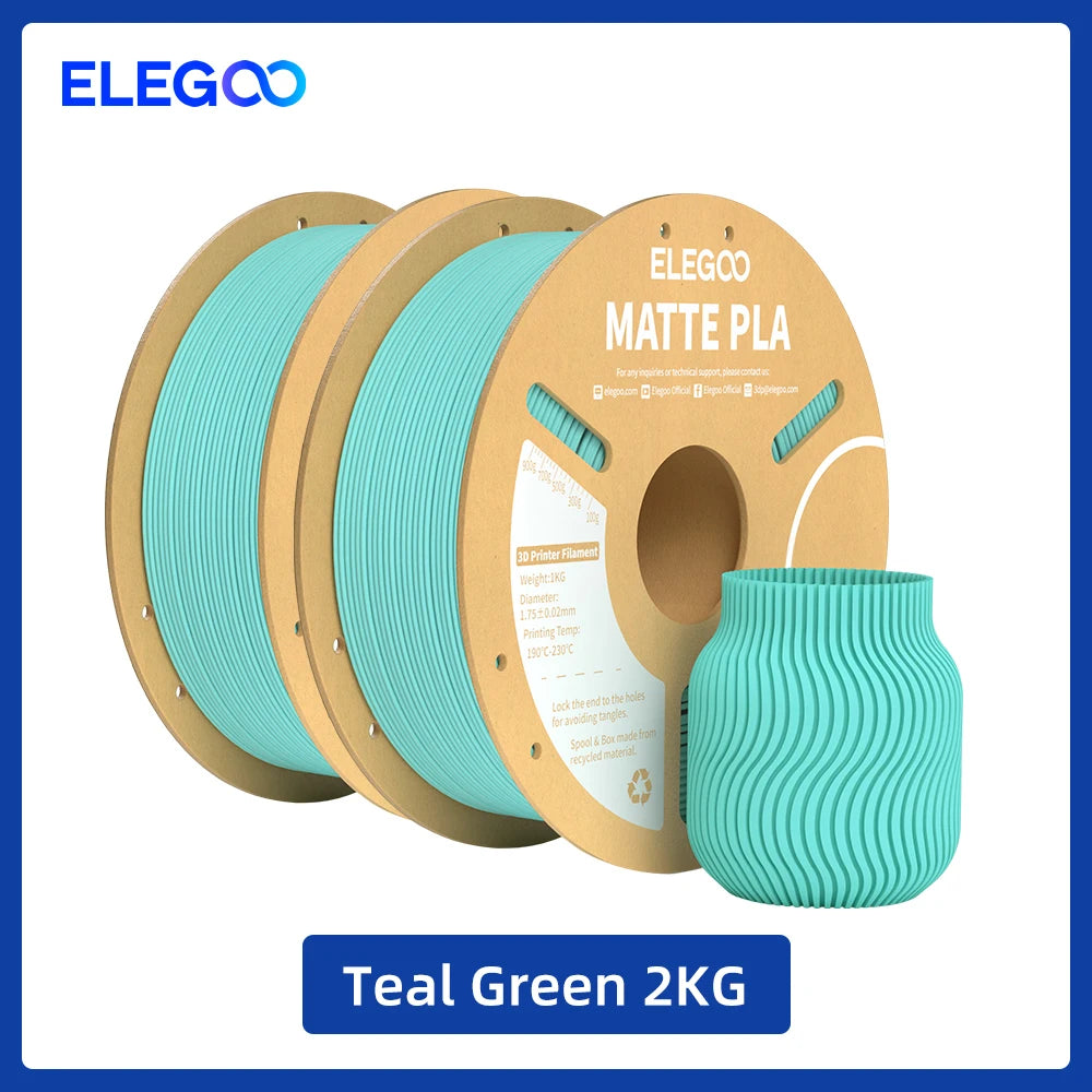 ELEGOO Matte PLA Filament 1KG,1.75mm FDM 3D Printer Filament Dimensional Accuracy +/- 0.02mm, 1kg Carboard Spool (2.2lbs)