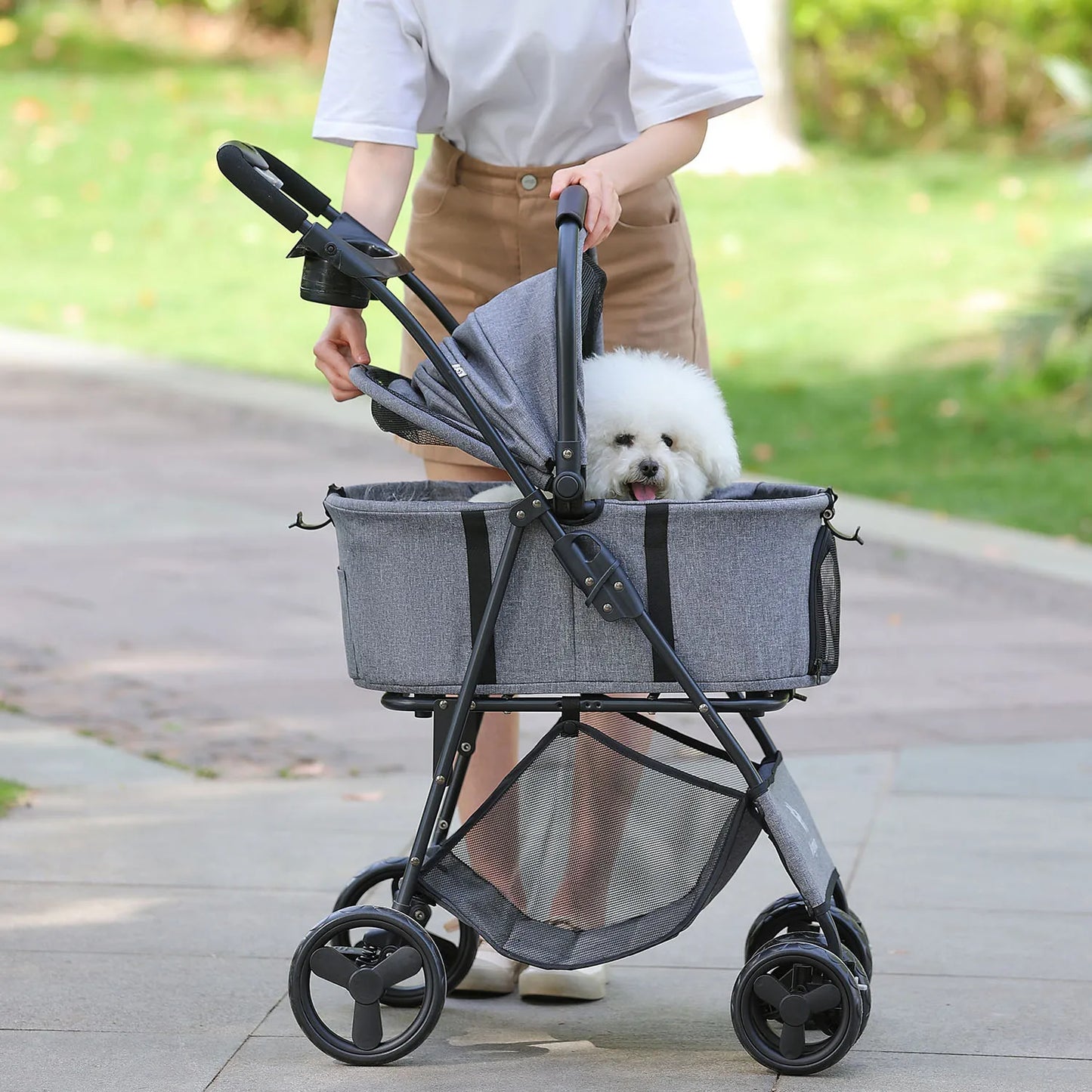 3-in-1 Pet Stroller with Removable Carrier – Folding All-Terrain Waterproof Stroller for Small & Medium Dogs & Cats | 7 Colors