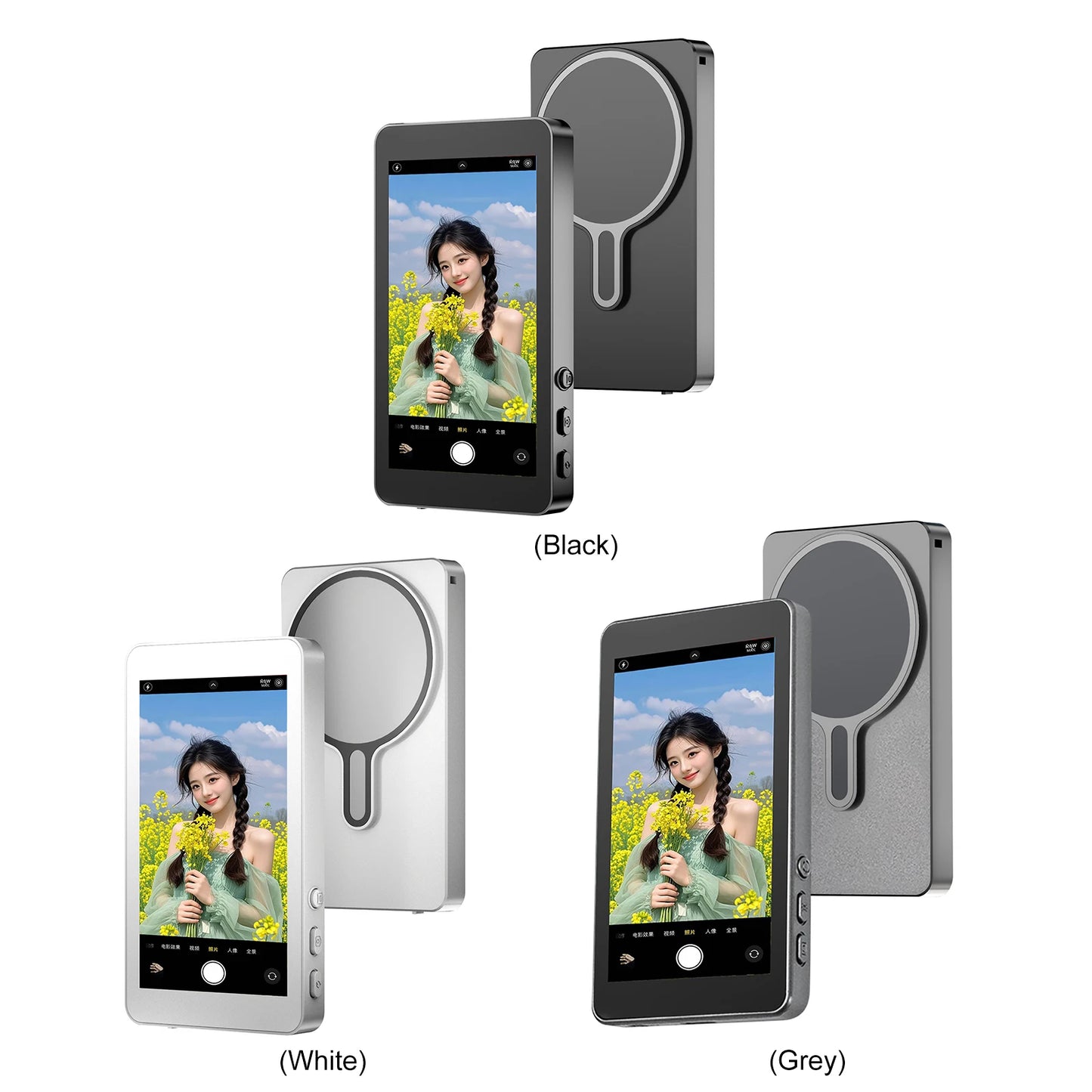 Upgrade Magnetic Wireless Selfie Monitor Screen 4inch For Android Phone Rear Camera Live Streaming Video Recording W/ Zoom Focus