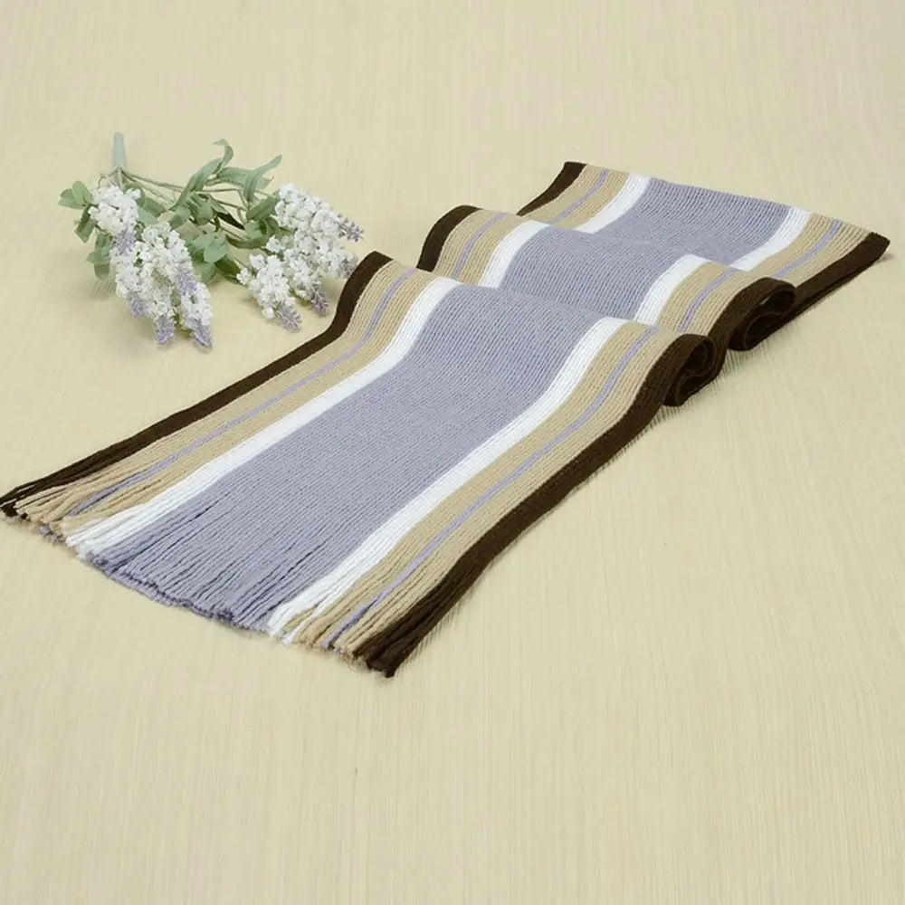 Men's Striped Winter Scarf with Tassels - Long Cashmere-Feel Wrap - photo 14