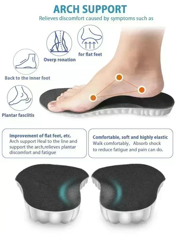 4D Cloud Air Cushion Insoles – Memory Foam + Acupressure Massage | Sweat-Absorbent Comfort Insoles