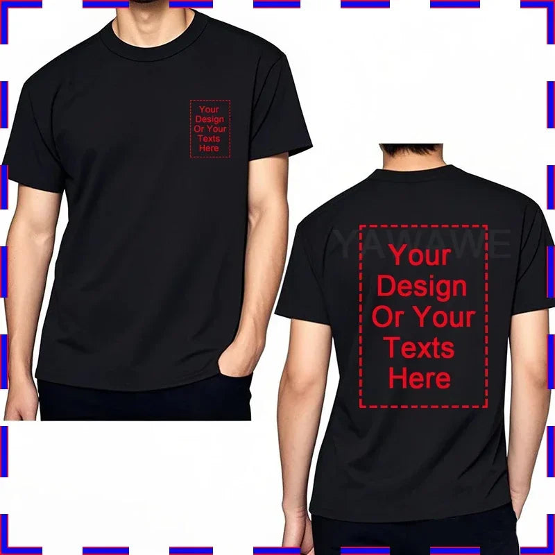 Men's Customizable T-Shirt Crew Neck Comfortable Stylish Fit Personalized Perfect for Men's Designs or Messages Custom T Shirt