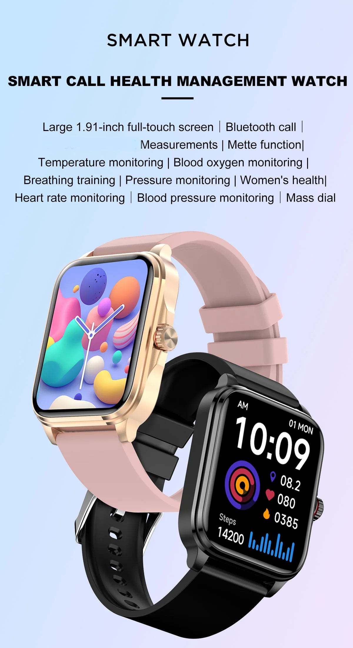2026 New Health smart Watch Heart Rate Blood Oxygen Blood Pressure Monitoring Bluetooth Call GPS Movement Trajectory Smartwatch