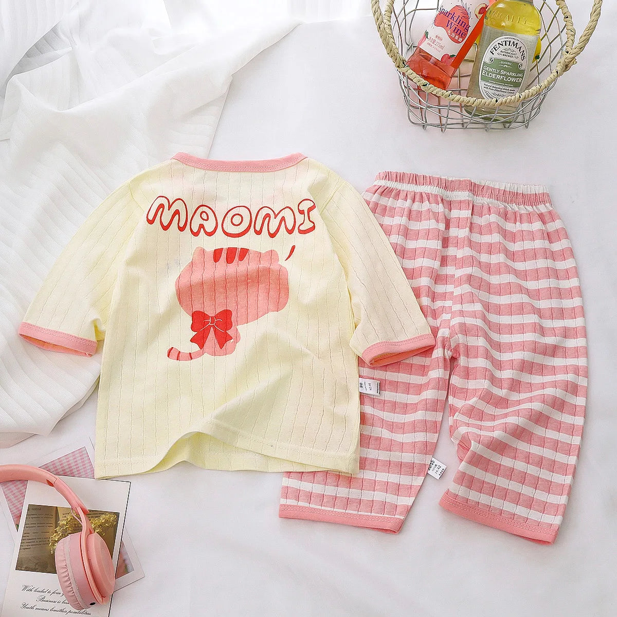 Toddler Cartoon Pajama Set - Long Sleeve Two-Piece Sleepwear