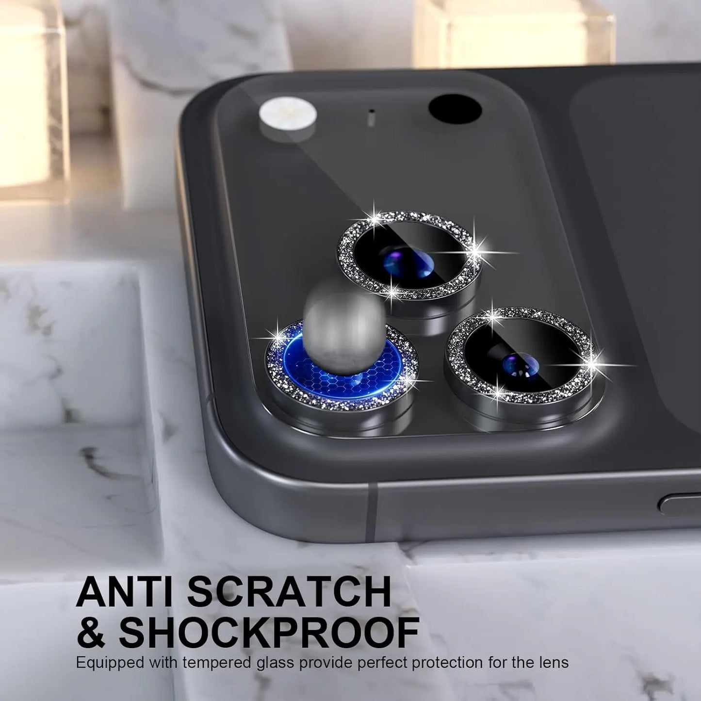 Bling Glitter Diamond Metal Frame Camera Protector For IPhone 17 Pro Max Air 17Pro Alloy Lens Tempered Glass Film Ring Cover Cap