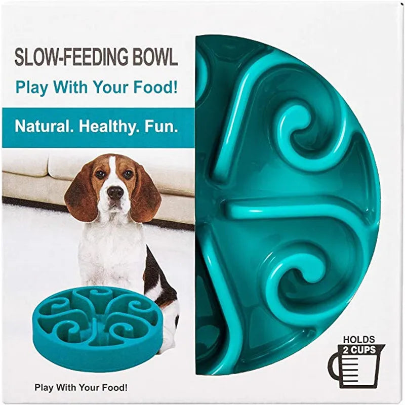 Round Maze Slow Feeder Dog Bowl - Non-Slip Puzzle Dish, 2 Sizes - photo 4