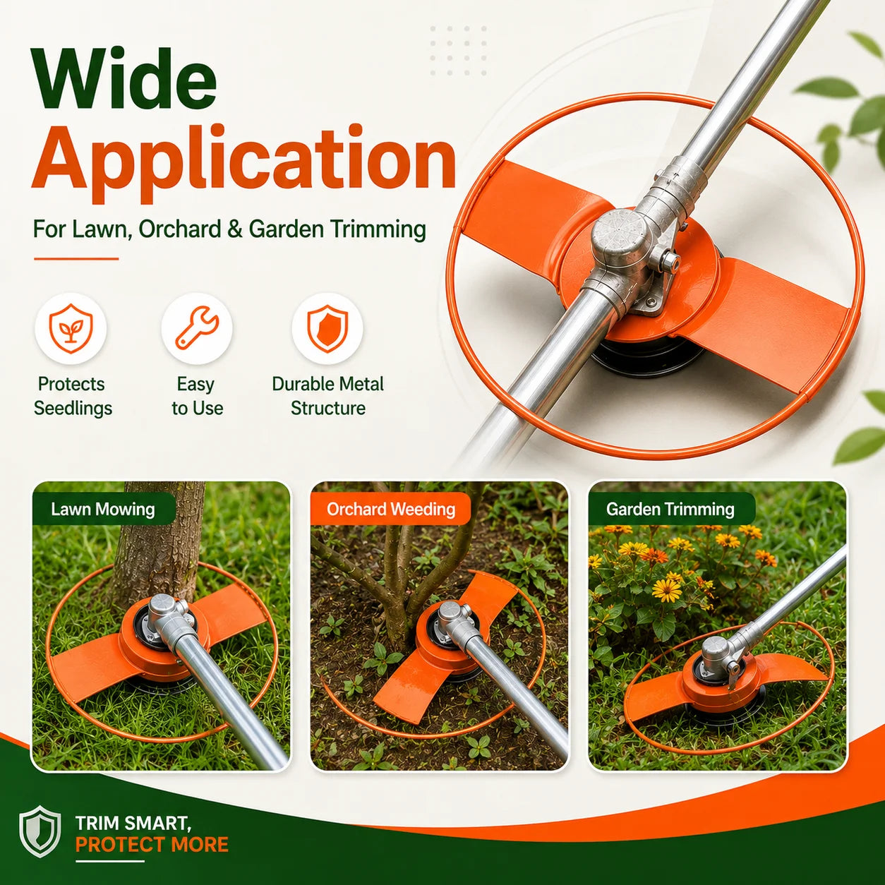 Grass Trimmer Cover, Seedling Protection Lid, Lawn Mower Blade Protector for Garden Orchard Edge Cutting Tool Accessories