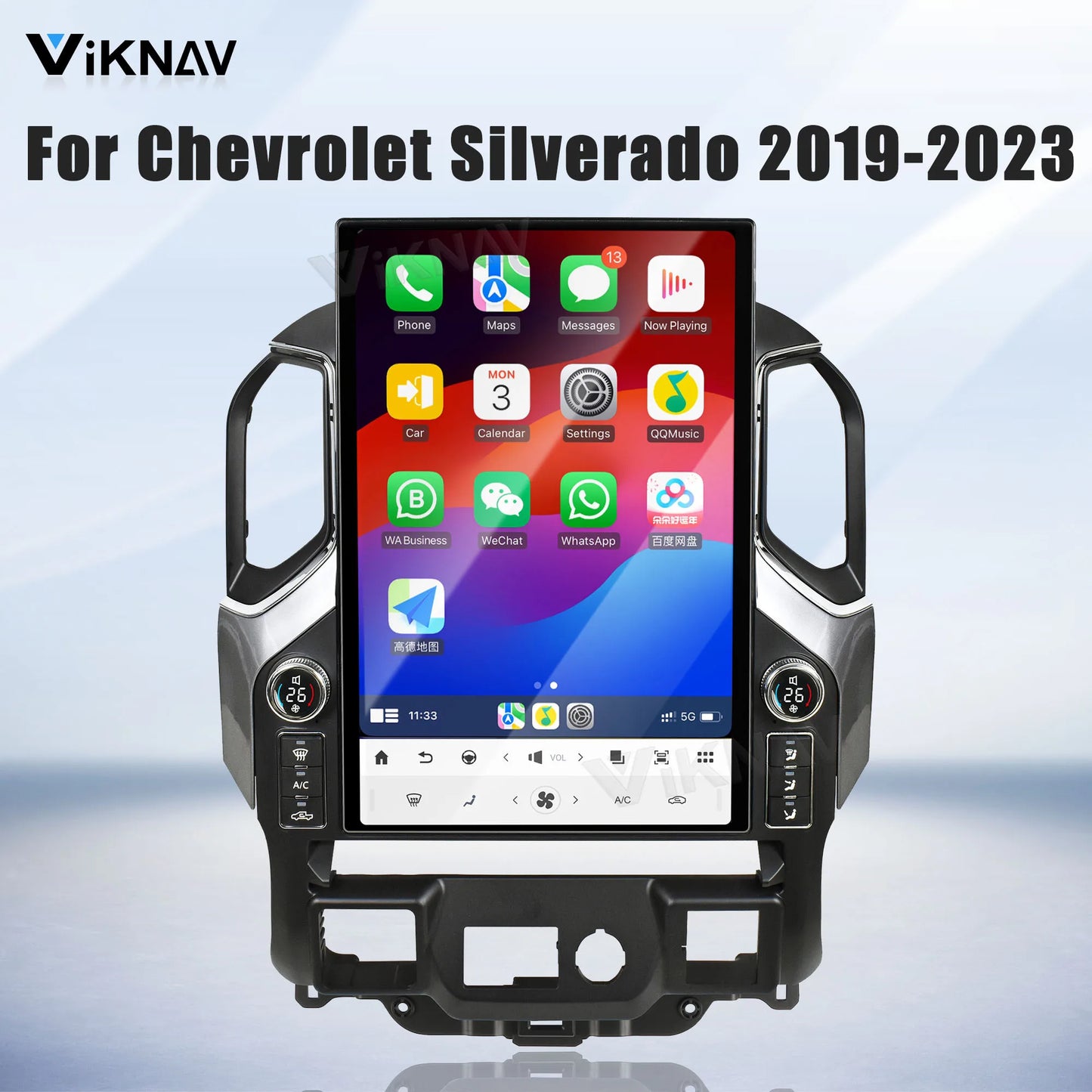 17.2" Android14 Car Radio For GMC Sierra Chevrolet Silverado 2019-2024 Touch Screen With LCD Knob Carplay Android Auto Player