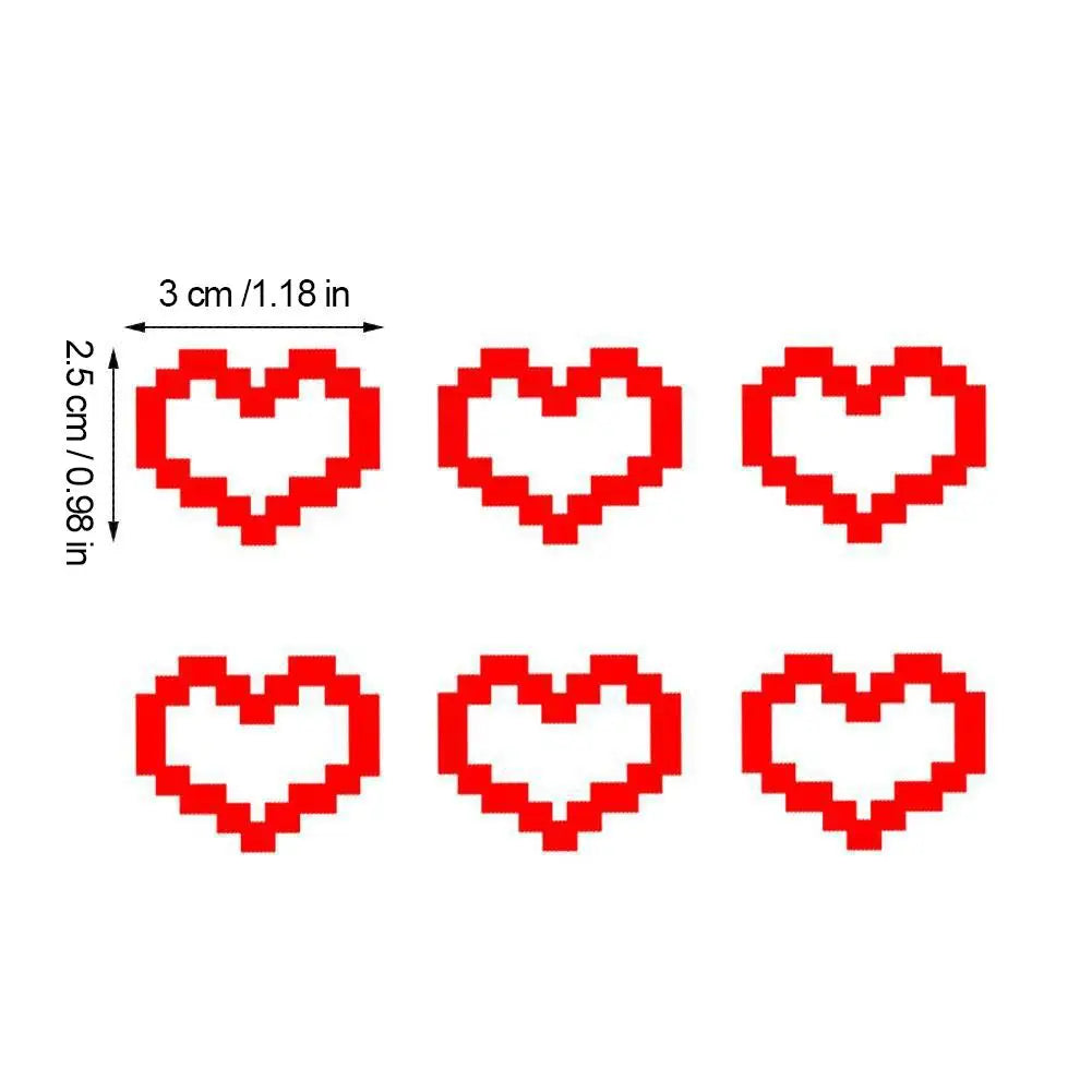 Pixel Heart Car Sticker - 6-Bit Love Decal for Window Headlight Taillight, Waterproof Vinyl Decoration to Personalize Your Car