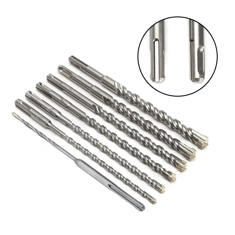 SDS Plus Hammer Drill Bits 5-25mm, Cross Tungsten Masonry Set