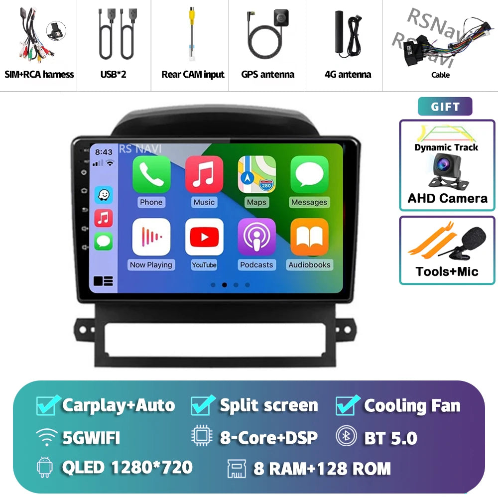 Android 16 Carplay Auto Multimedia Car Radio For Chevrolet Captiva 2008 2009 - 2012 Head Unit Autoradio Stereo Snapdragon Player