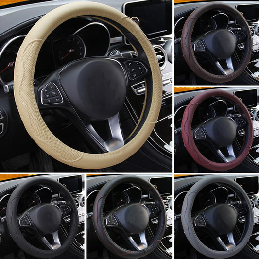Universal Non-Slip Steering Wheel Cover - 37-38cm, 10 Colors
