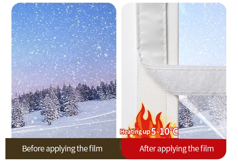 Clear Insulated Window Curtain, Windproof Winter Window Cover