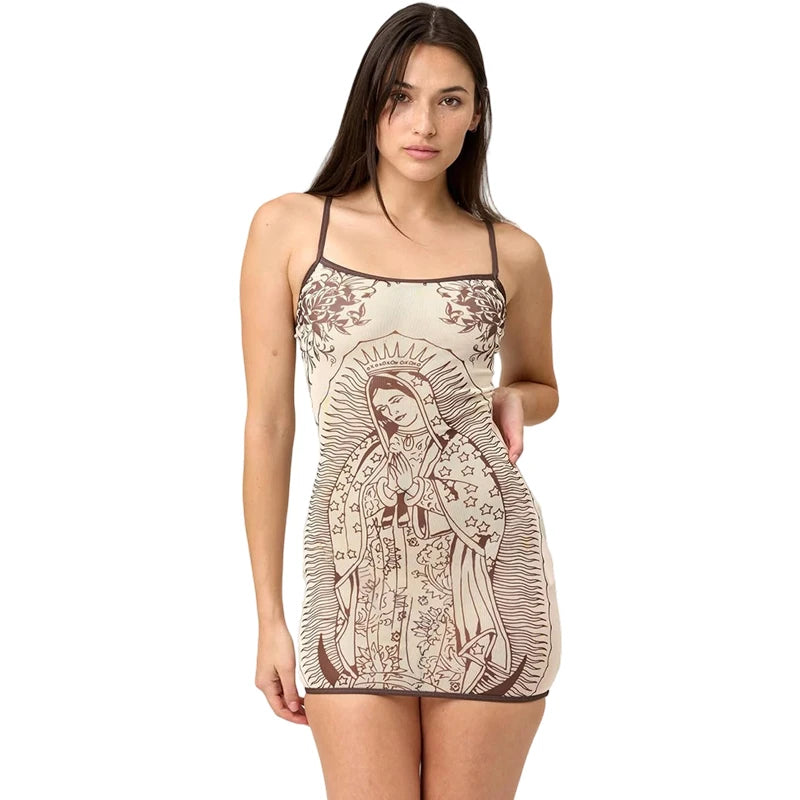 Nibber High Elasticity Dress Women Art Print Low-Neck See Through Skinny Sexy Midnight Summer New Trend Chic Hottie Mini Bodycon
