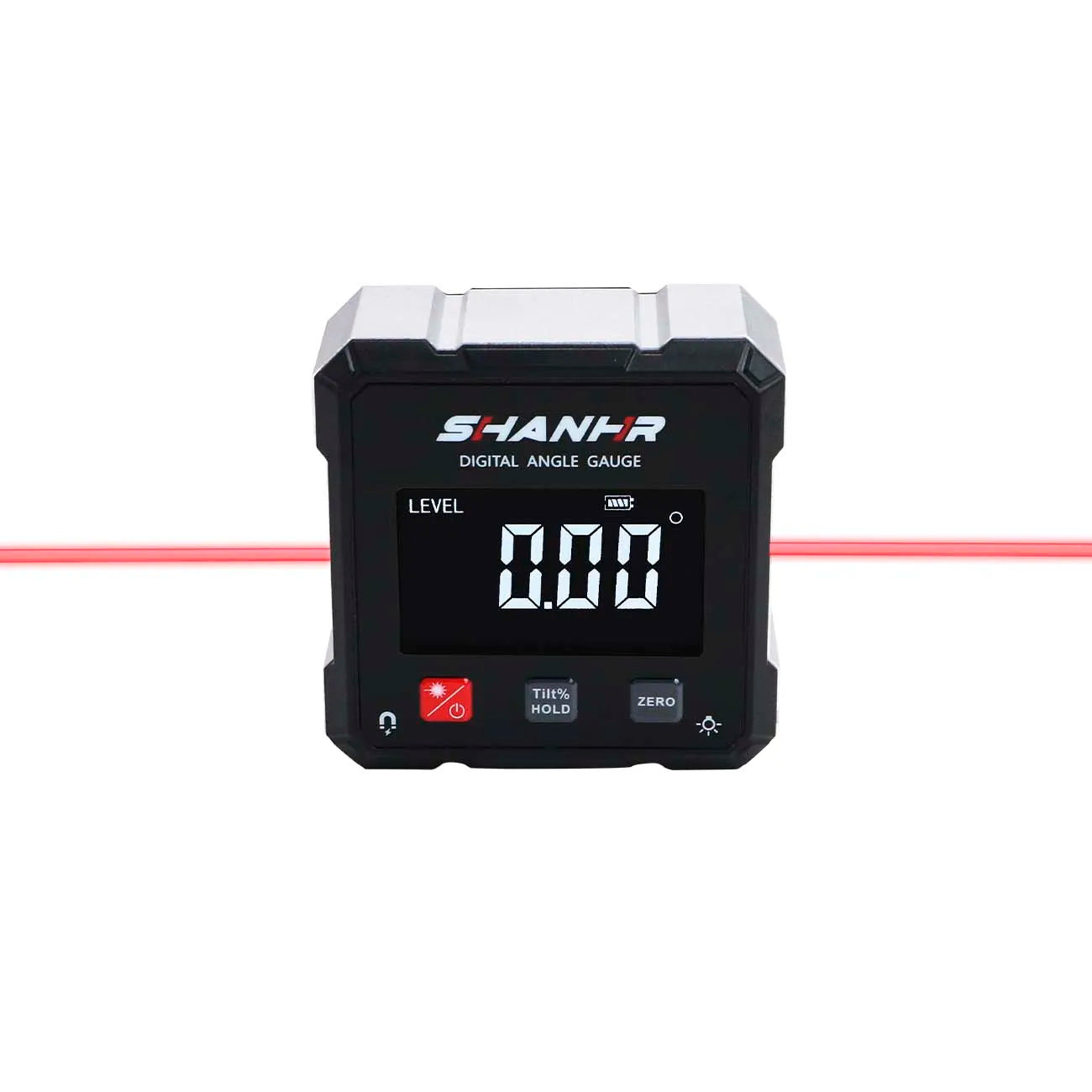 SHAHE Rechargeable Digital Angle Finder with Dual Laser- 4-Side Magnetic Inclinometer Woodworking Measuring Tool Level Box