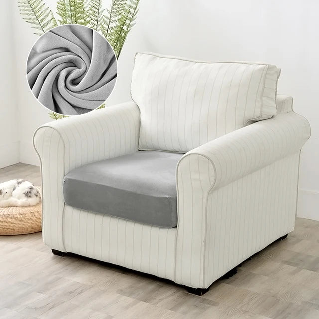 Velvet Sofa Covers for Living Room Elastic Plush Sofa Seat Cushion Cover Soft Couch Slipcover Furniture Protector for Home
